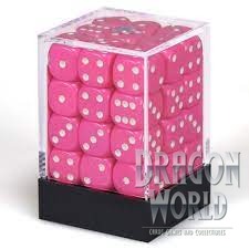 Opaque Pink/White - 36 D6 Set - CHX25844